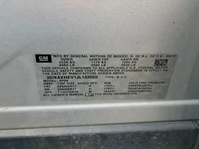 2018 CHEVROLET EQUINOX LS  