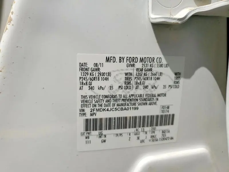 2012 FORD EDGE SEL  