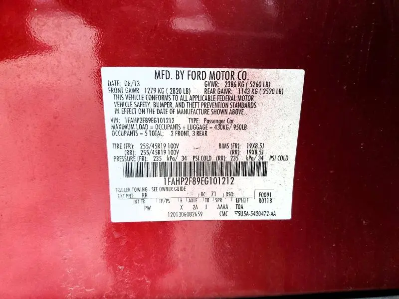 2014 FORD TAURUS LIMITED  