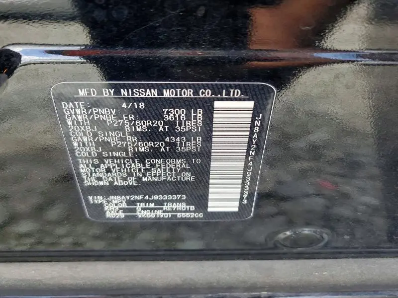 2018 NISSAN ARMADA PLATINUM  