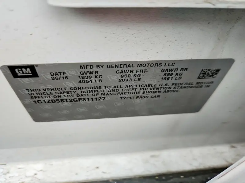 2016 CHEVROLET MALIBU LS  