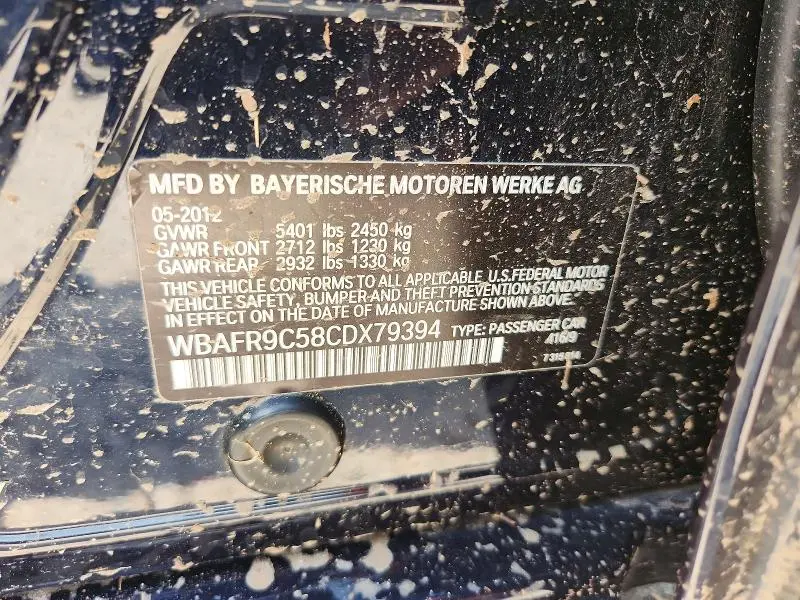 2012 BMW 550 I  