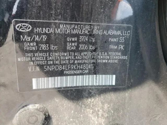 2019 HYUNDAI ELANTRA SEL  