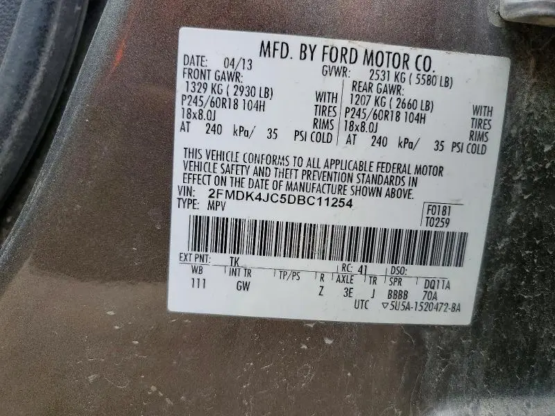 2013 FORD EDGE SEL  