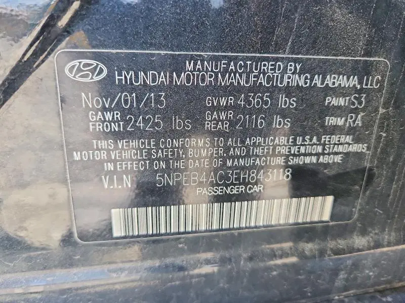 2014 HYUNDAI SONATA GLS  