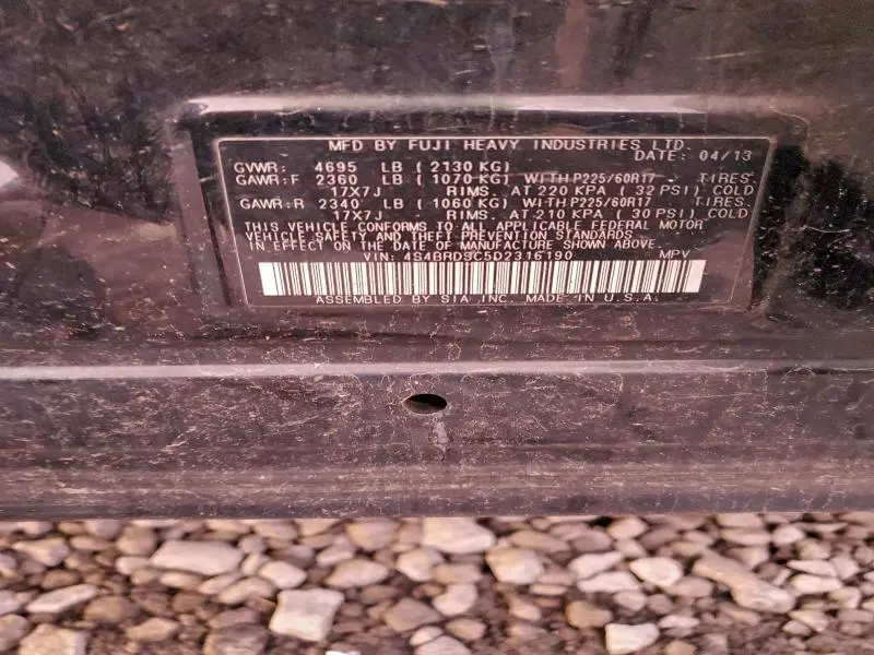 2013 SUBARU OUTBACK 3.6R LIMITED  