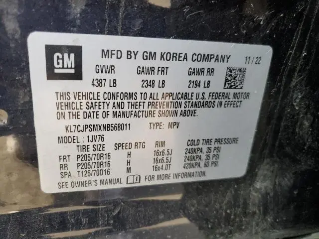 2022 CHEVROLET TRAX 1LT  