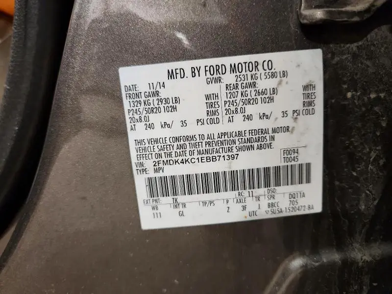 2014 FORD EDGE LIMITED  