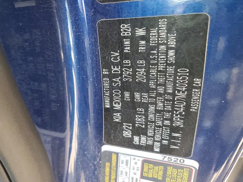 2021 KIA FORTE EX  