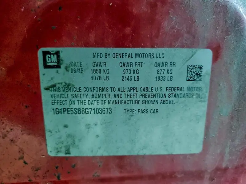 2016 CHEVROLET CRUZE LIMITED LT  