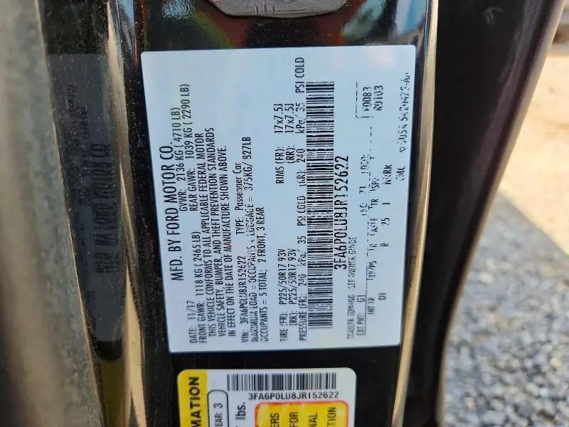 2018 FORD FUSION SE HYBRID  