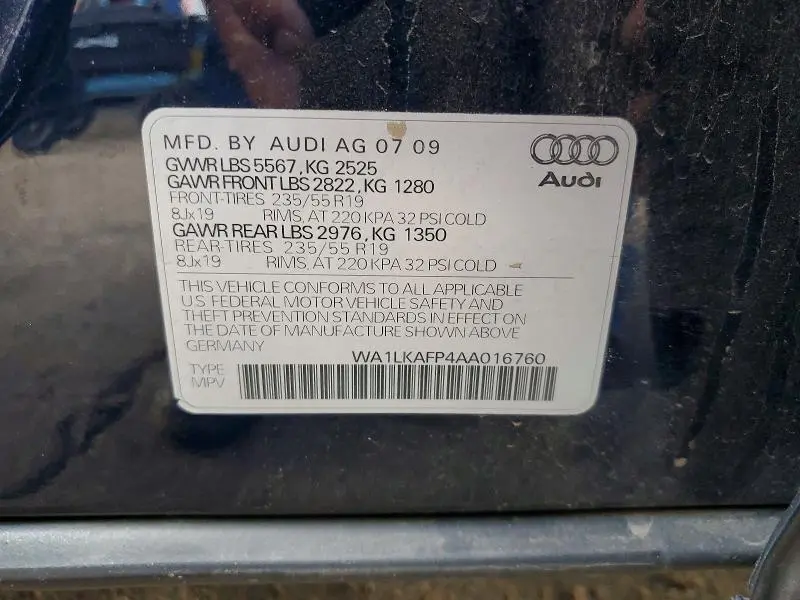 2010 AUDI Q5 PREMIUM PLUS  