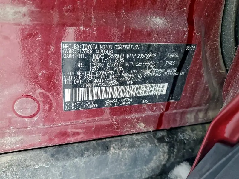 2019 TOYOTA RAV4 LIMITED  