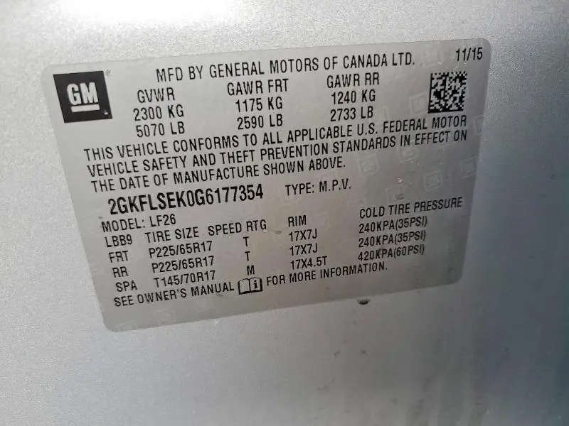 2016 GMC TERRAIN SLE  