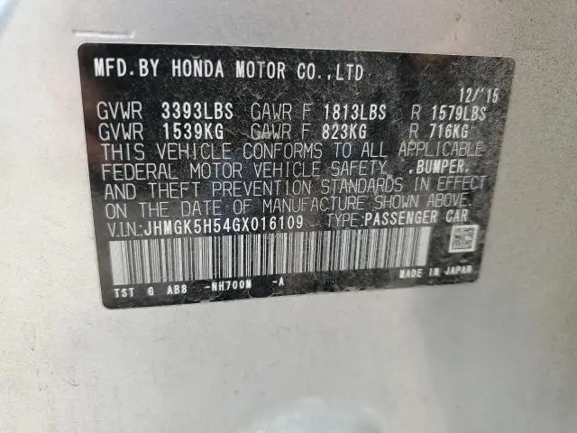 2016 HONDA FIT LX