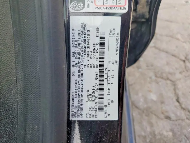 2019 FORD FIESTA SE  