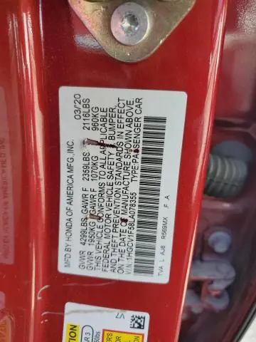 2020 HONDA ACCORD EXL  