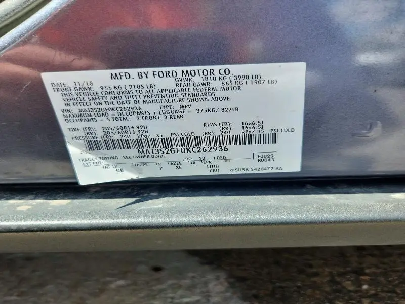 2019 FORD ECOSPORT SE  