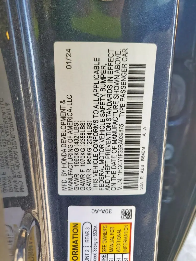 2024 HONDA ACCORD EX  