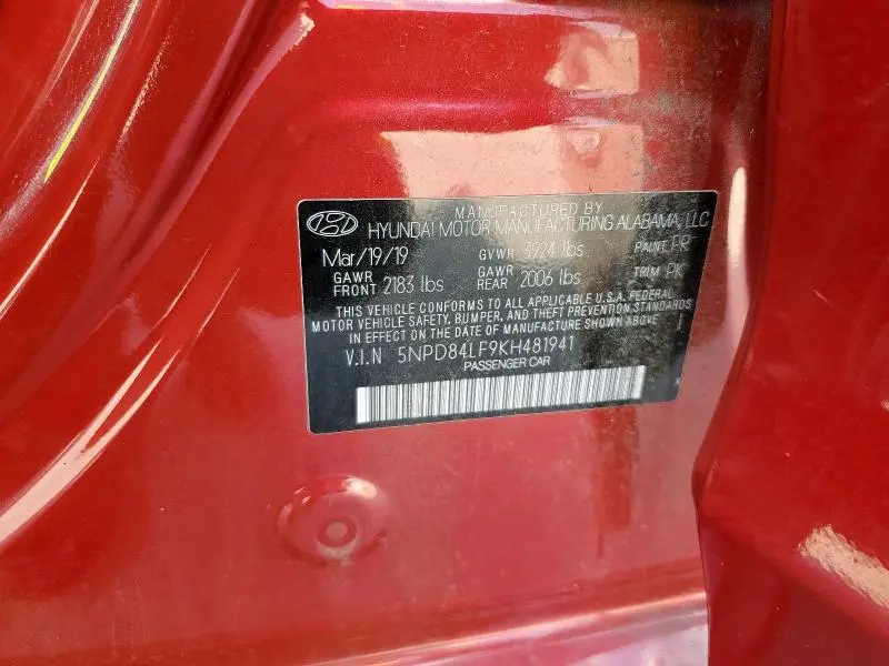 2019 HYUNDAI ELANTRA SEL