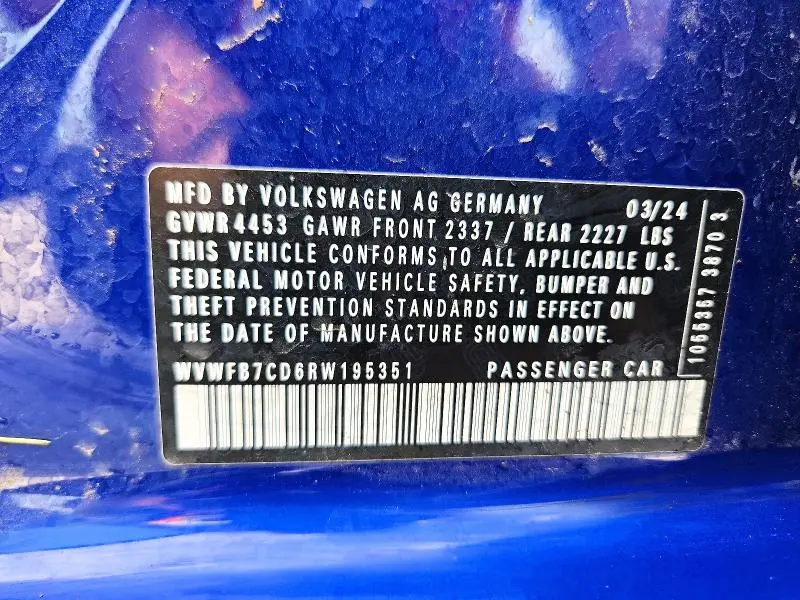 2024 VOLKSWAGEN GOLF R   
