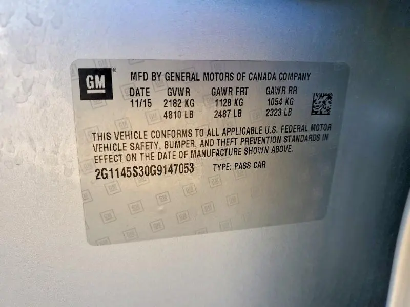 2016 CHEVROLET IMPALA LTZ  