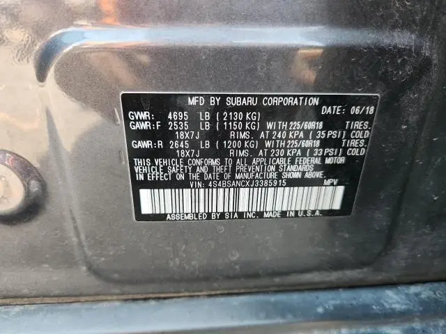 2018 SUBARU OUTBACK 2.5I LIMITED  