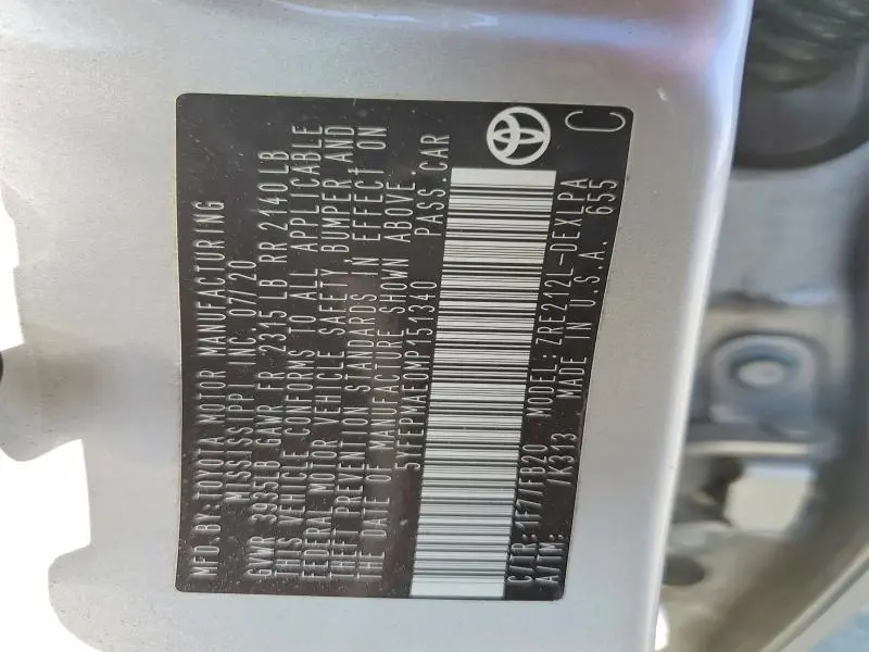 2021 TOYOTA COROLLA LE  