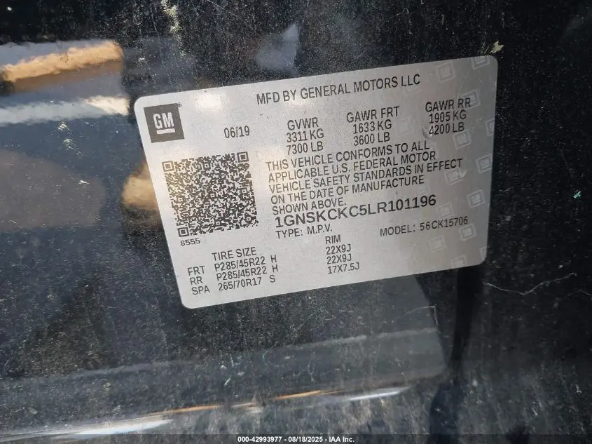 2020 CHEVROLET TAHOE 4WD PREMIER