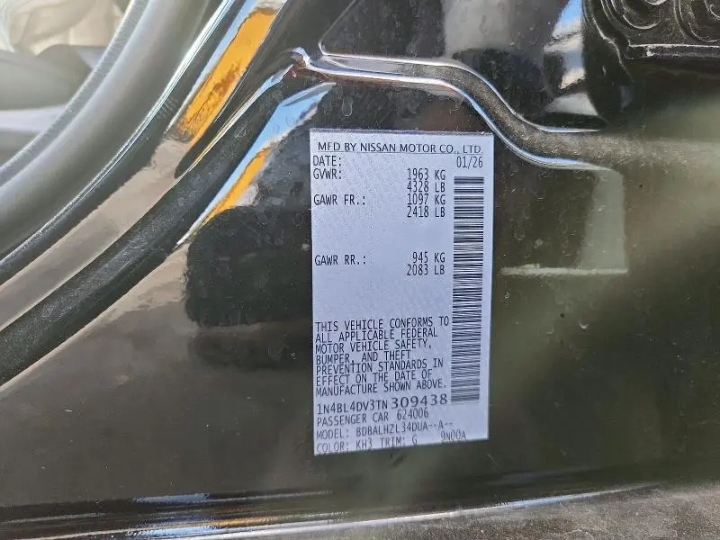 2026 NISSAN ALTIMA SV  