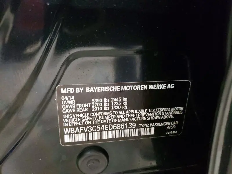 2014 BMW 535 D XDRIVE  