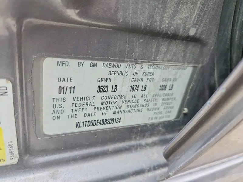 2011 CHEVROLET AVEO LS  