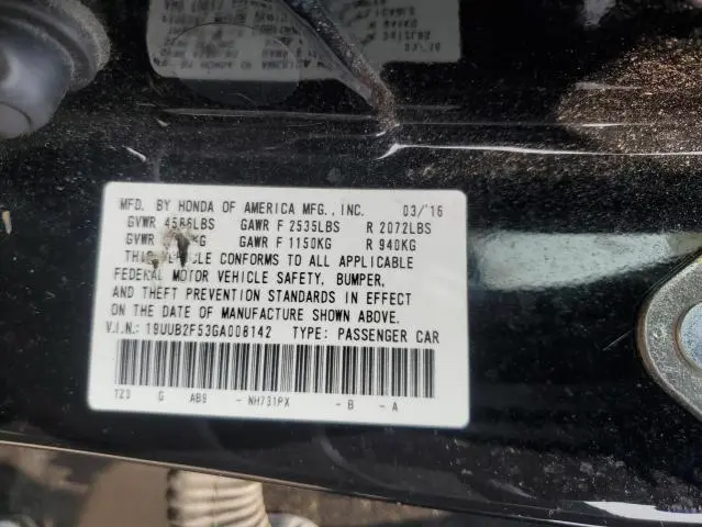 2016 ACURA TLX TECH  
