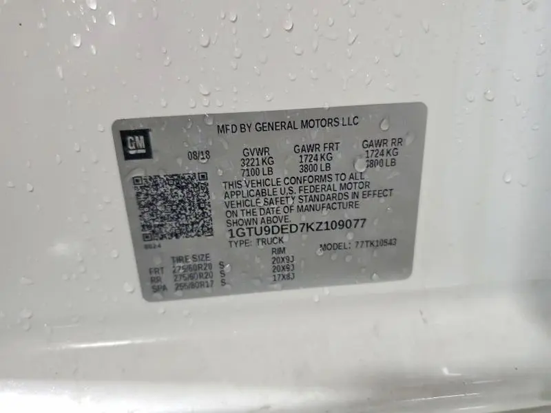 2019 GMC SIERRA K1500 SLT  