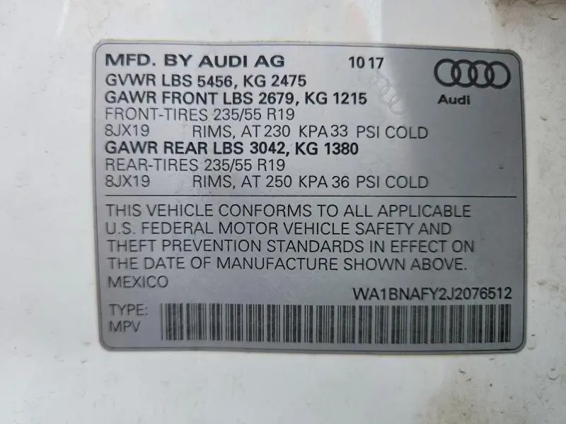 2018 AUDI Q5 PREMIUM PLUS  