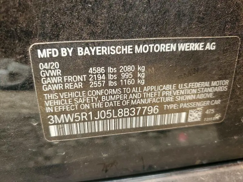 2020 BMW 330I   