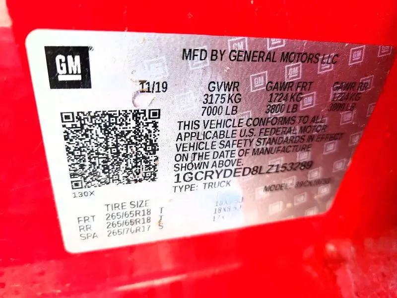 2020 CHEVROLET SILVERADO K1500 LT  