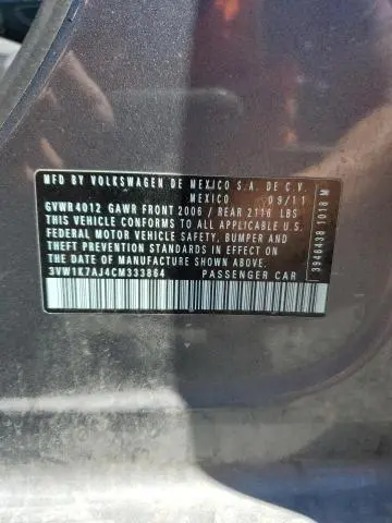 2012 VOLKSWAGEN JETTA BASE  