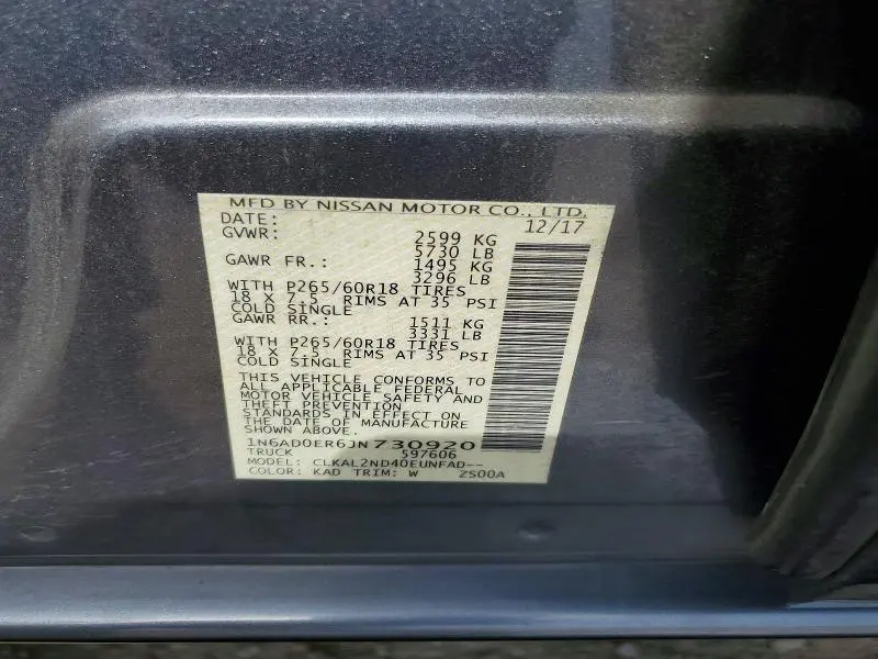 2018 NISSAN FRONTIER SV  