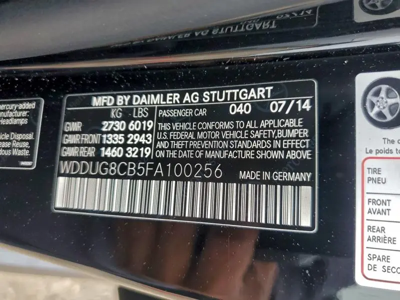 2015 MERCEDES-BENZ S 550  