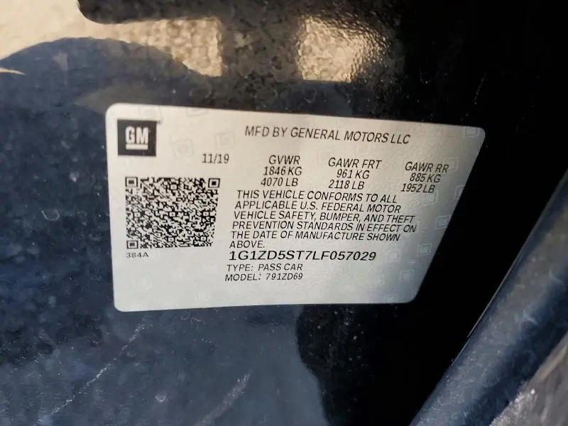 2020 CHEVROLET MALIBU LT  