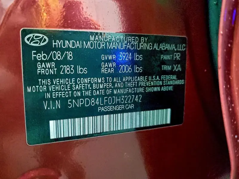 2018 HYUNDAI ELANTRA SEL  