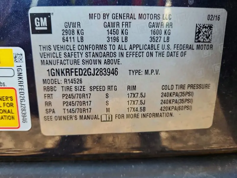 2016 CHEVROLET TRAVERSE LS  