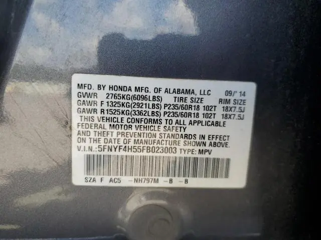 2015 HONDA PILOT EXL  