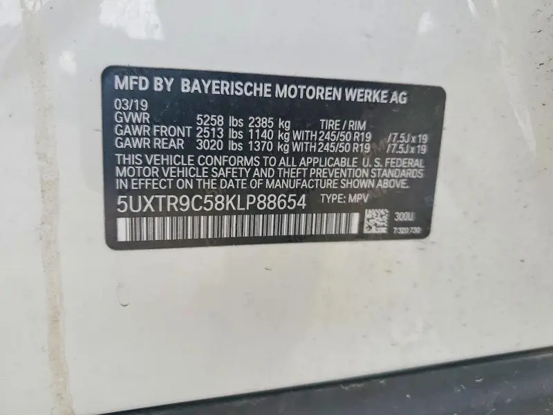 2019 BMW X3 XDRIVE30I  