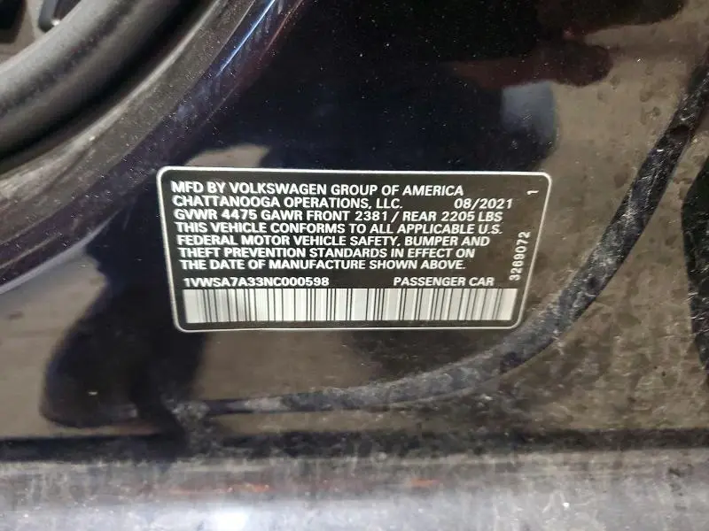 2022 VOLKSWAGEN PASSAT SE  