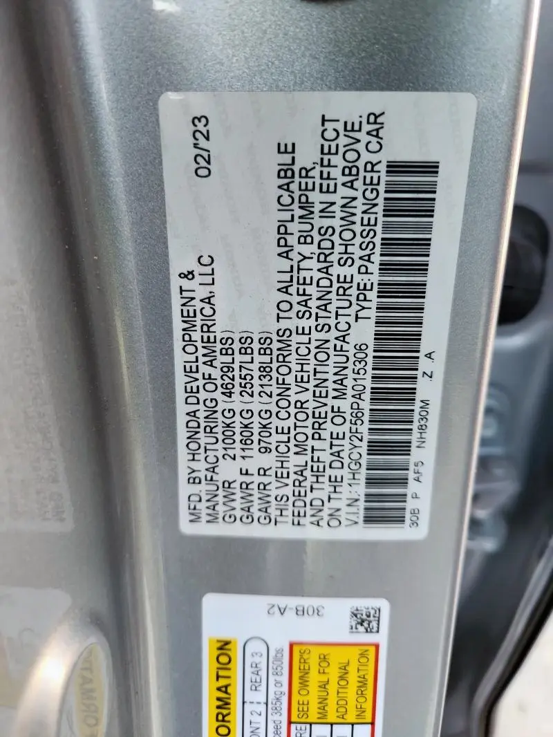 2023 HONDA ACCORD HYBRID SPORT  
