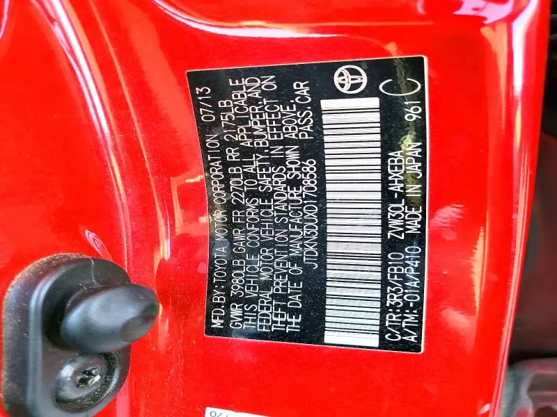 2013 TOYOTA PRIUS TWO  