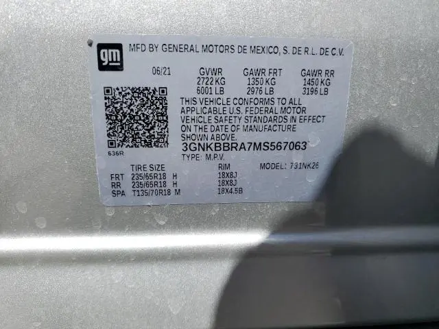 2021 CHEVROLET BLAZER 1LT  
