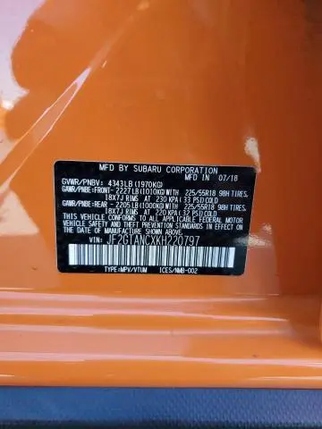 2019 SUBARU CROSSTREK LIMITED  